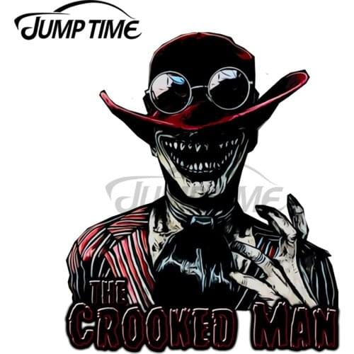 JumpTime 13 x 6.8cm For The Crooked Man Creative Car Sticker Cartoon Decal Bumper Scratch-proof Vinyl Material Motorcycle Decor