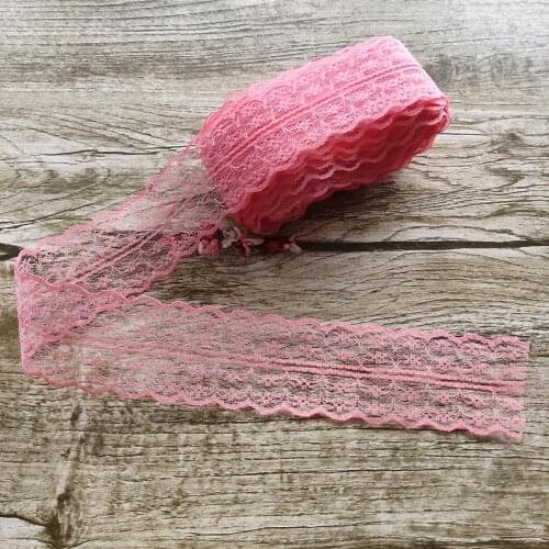 Beautiful! 10 yards 45mm Watermelon Red net embroidery lace Bilateral DIY jewelry, clothing, wedding, floral accessories