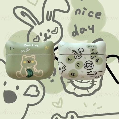 LierreRoom Silicone Cartoon Headphone/ Earpods Cover 3D Earphone Case for Airpods 1 2 Pro Case for Apple Air Pods Pro 3 Case