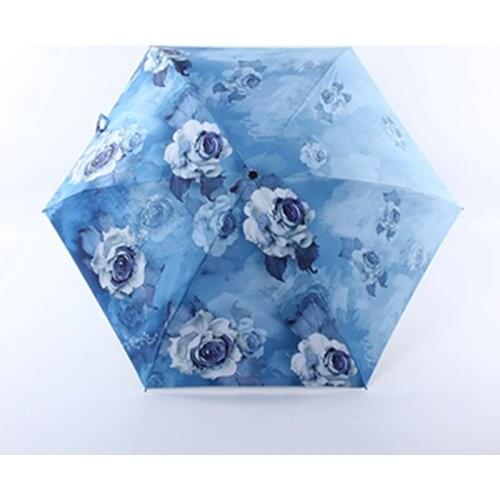 Small Waterproof Fashion Folding Umbrella Rain Women Gifts Portable Mini Pocket Travel Parasol Girls Anti-UV umbrellas