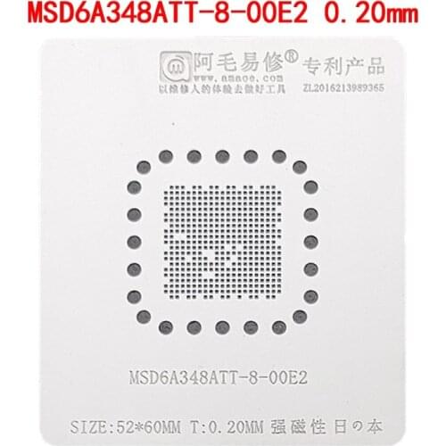 MSD6A348ATT-8-00E2 BGA Stencil CPU14 LCD Screen Display IC Reballing Pins Solder Tin Plant Amaoe Square Hole Heating Steel Mesh