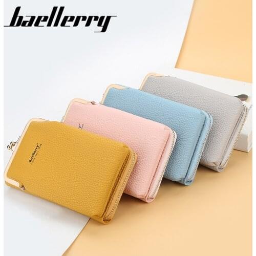 2020 New Women Casual Wallet Brand Cell Phone Big Card Holders Wallet Handbag Purse Clutch Messenger Shoulder Straps Bag