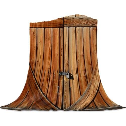 Barn Door Retro Coral Fleece Blanket Cover The Bed Flannel Sofa Blanket Small Blanket for Kids Home Textile