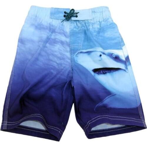 Boys Swim Trunk Children Swimsuit Shark Print Quick Dry Beach Shorts 7-16 Years Teenage Boys Swimming Shorts Kids Swimwear