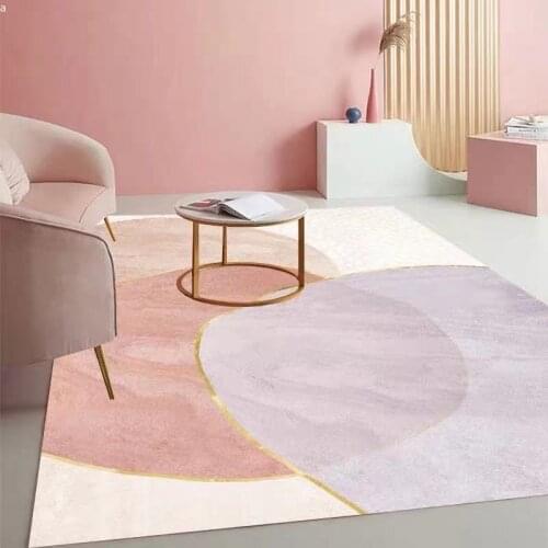 Pink Girly Carpet Living Room Sofa Coffee Table Carpet Abstract Gradient Simple Bedroom Bedside Rug Modern Minimalist Floor Mat