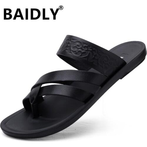Mens Sandals Summer Shoes Outdoor Beach Leather Slippers Split Leather Men Slippers Moccasins Casual Shoes Sandalia Masculina