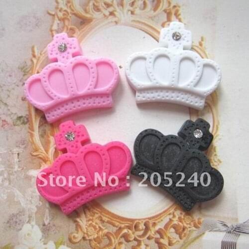 Diy Decoration Very Popular 20pcs Mixed 4colors Kawaii Resin Crown