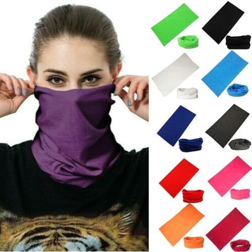 1Pc Solid Color Unisex Outdoor Sport Magic Scarf Neck Tube Camping Hiking Bike Cycling Face Cover Head Wrap Bandana Headband