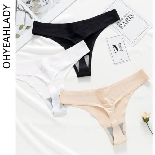 Ohyeahlady Seamless Panties Women Underwear Low Rise Breathable Plus Size Half Back Coverage Panties G-String PJ5030