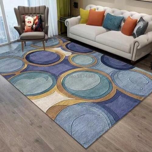 Nordic Geometric Carpet Modern Living Room Home Decoration Carpet Bedroom Corridor Non-slip Floor Mat Red Casual Carpet