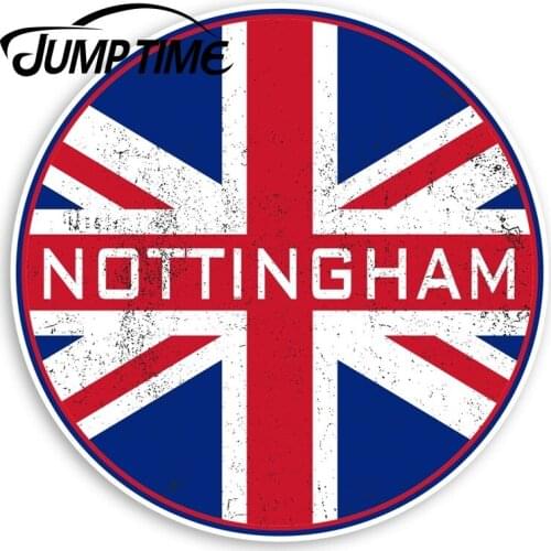 Jump Time Nottingham England Vinyl Stickers - UK Flag Sticker LuggageWaterproof Car Decal Trunk Car Accessories
