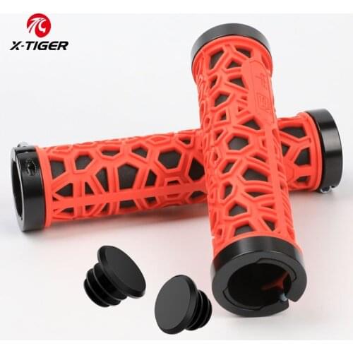 X-TIGER Bike Handlebar Cover Anti-Slip MTB Bicycle Grips Aluminum Alloy Lock Ring Racing Road Bike Cycling Handle Bar Grips