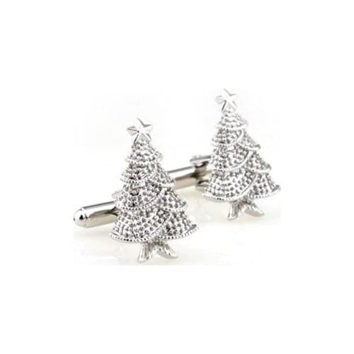 Siver Christmas Tree Cufflink Cuff Link 15 Pairs Wholesale Free Shipping