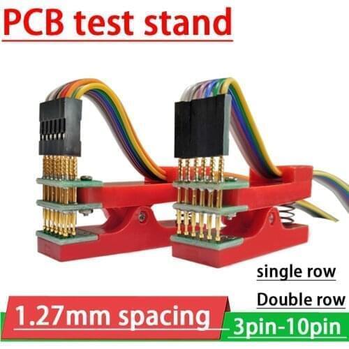 1.27mm 3P 4P 5P 6P 7P 8P 9P 10P 1.27 PCB Test Stand Debug Download Program Programming Burning Clip pin JTAG Fixture Probe cable