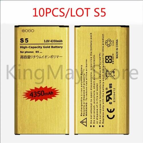 10PCS/LOT High Capacity Golden EB-BG900BBC EB-BG900BBE S5 Battery for Samsung Galaxy S5 G9006 i9600 G9009H G9009S battery