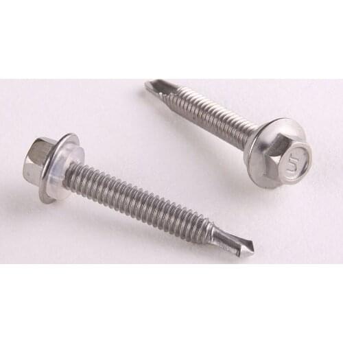 10PCS 410 Stainless Steel Hex Washer Self Drilling Pad With Self Drilling Screw Dovetail Screws GB M4.8*13