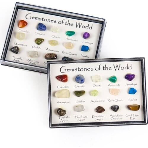 15pcs Natural Stones Crystals Mineral Gemstones Multicolor Raw Materials Aventurine Stone Quartz Crystal for Collection Specimen