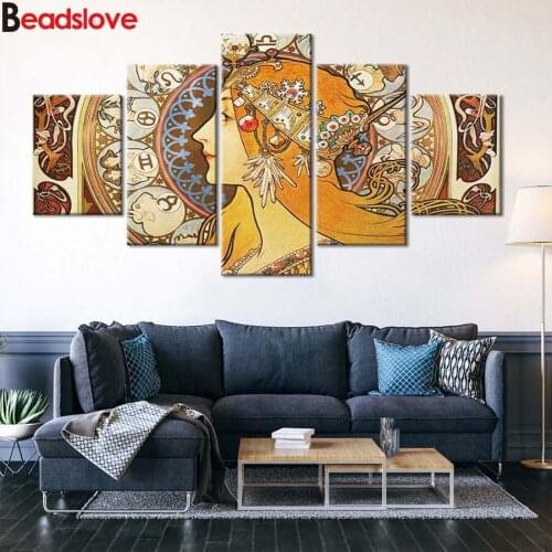 3d round square diamond embroidery 5 pcs Religious Virgin Mary Diy full diamond painting stitch cross mosaic decoration painting