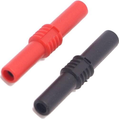 4pcs 2red+2black 4mm banana socket female adapter extension Insulated Banana plug Coupler 19A connector