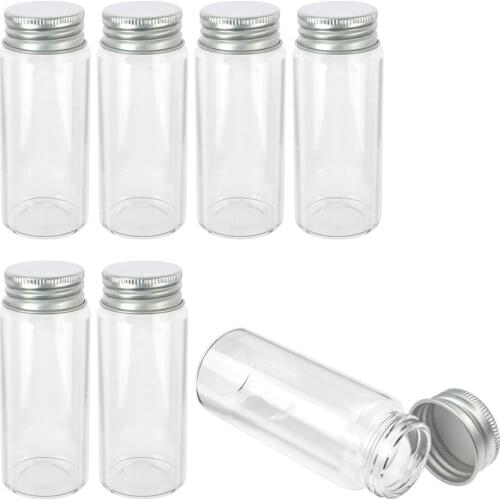 70ml 37x90x25mm Glass Bottle with Screw Cap Storage Bottle Glass Sealed Small Vials Jars Seal Leak Proof Jars 24pcs