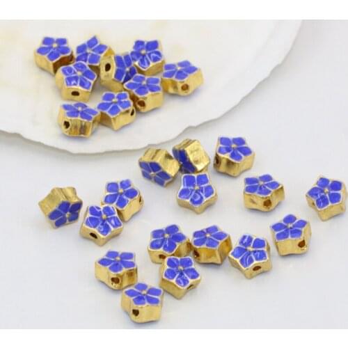 8mm blue enamel star shape cloisonne spacers beads 10pcs charms necklaces/bracelets jewelry making fashion accessories B2496