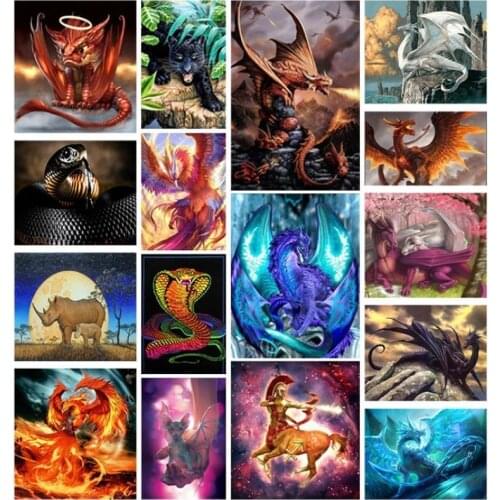Diamond Painting Animation Monster Beast Dinosaur Snake Animal 5D DIY Handmade Gift Paste Diamond Embroidery Art Decor Painting