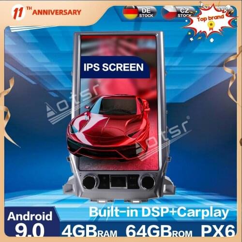 Aotsr 16 inch Vertical Tesla PX6 Android 9.0 4+64GB Car Radio Player GPS Navigation HD Multimedia For TOYOTA LAND CRUISER LC200