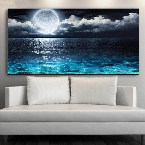100% Full Square/Round Drill 5D DIY Diamond Painting "Moon sea landscape" Diamond Embroidery Cross Stitch 3D Decor