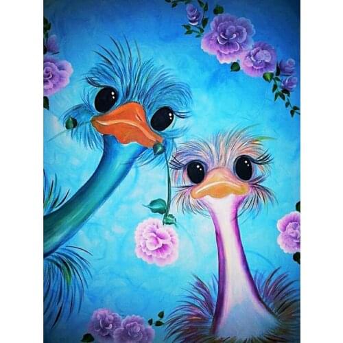 DIY Painting By Numbers Colored Ostrich Oil Coloring By Numbers Wall Art Canvas Picture Hand Painted Home Decoration 40x50CM