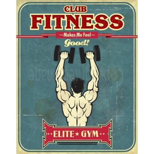 ELITE GYM LARGE METAL TIN SIGN POSTER WALL PLAQUE
