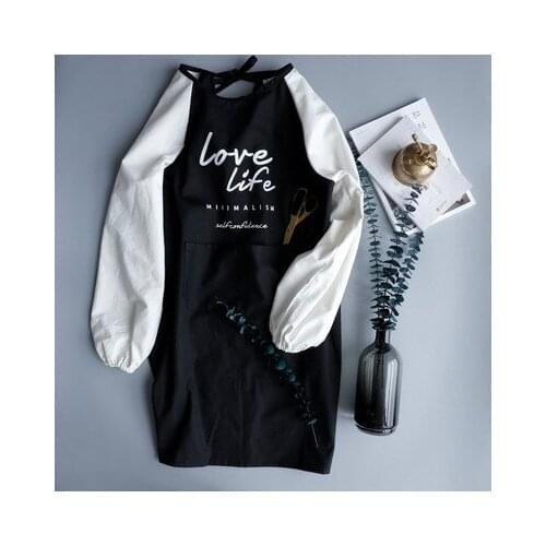 Cotton Household Full Body Overclothes Hotel Tea Shop Solid Color Long Sleeve Apron