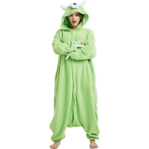 Women Alien Pajamas Kigurumi Adult Cartoon Onesie Cosplay Costume Monster Men One-Piece Pajama Halloween Carnival Party Bodysuit