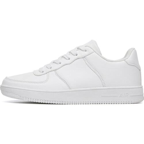 Vulcanized shoes for men and women spring new casual classic pure color PU leather shoes casual white shoes sneakers