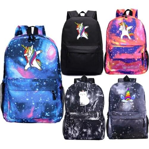 Girls Kawaii Unicorn Dabbing Backpacks Boys schoolbag Students School Backpack Teens Travel knapsack Mochila Back To School Gift