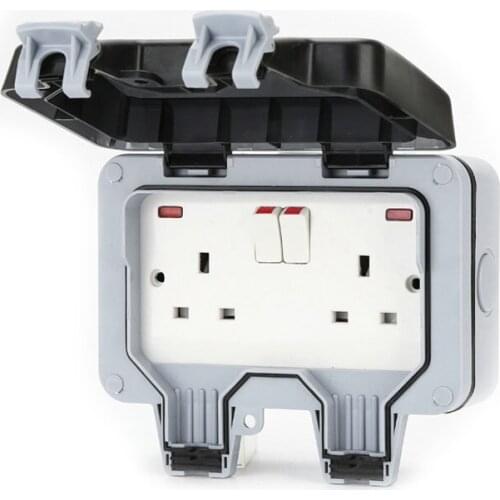 Outdoor Garden Waterproof Switched Socket 13Amp IP66 External Wall Sockets High and Low Temperature Resistance Easy To Use