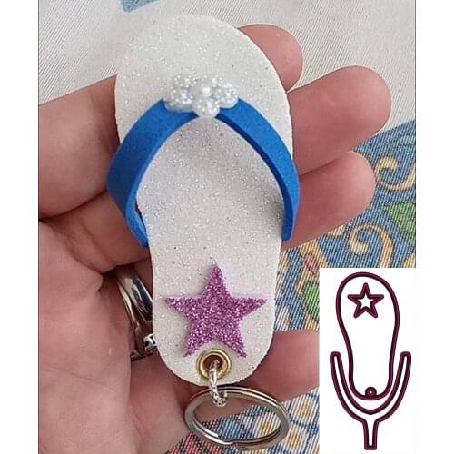 New Key chain slippers Metal Cutting Dies Decorative Scrapbooking Steel Craft Die Cut Embossing Paper Cards Stencils
