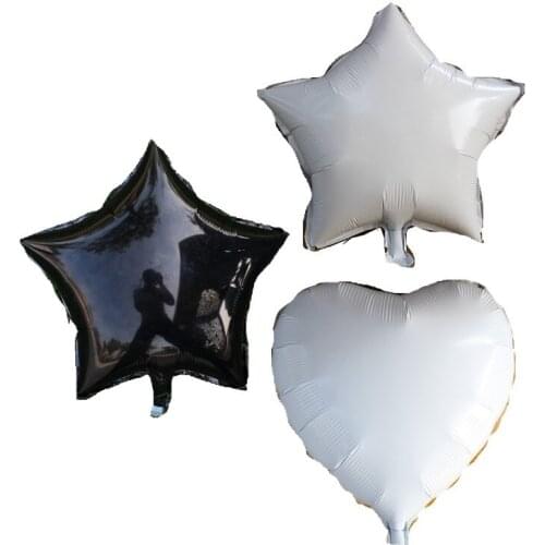 Wholesale 50pcs 18inch black white star heart balloons foil helium globos for wedding birthday party decoration mylar baloes