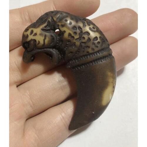 16 pcs Sale Yak Bone Necklace Pendant Charm Mens Carve Devil leopard Simulation