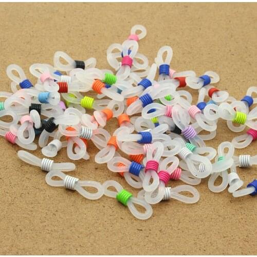 30pcs/pack Transparent Frosted Silica Gel Glasses Chain Connector Findings Reading Glasses Bracket Connectors Jewelry Accessory