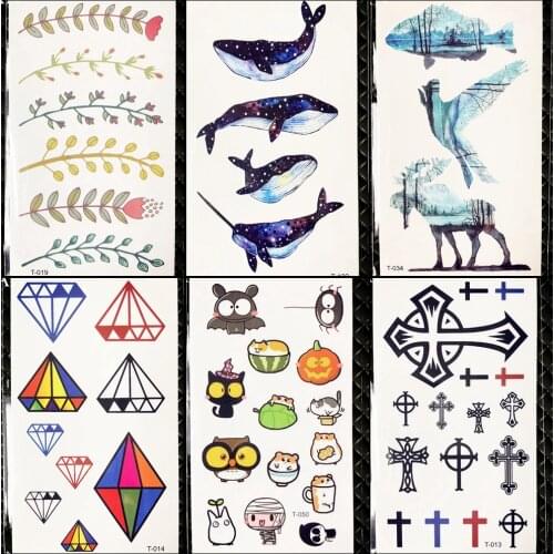 Sexy Starry Sky Lovely Tattoo Galaxy Whale Children Feet Temporary Cute Tattoo Stickers Body Arm Art Boys Fake Tatoos Xmas Gift