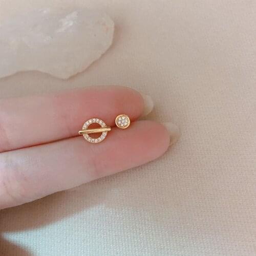 925 Sterling Silver Asymmetric Simple Planet For Summer Stud Earrings Female Charm Fashion Temperament Light Luxury Jewelry