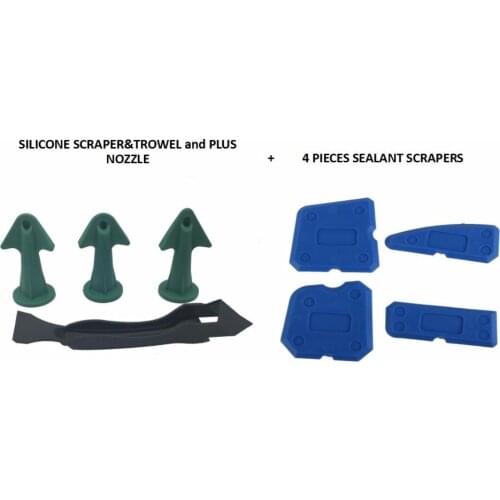 Silicone trowel sealant scraper and caulking nozzle Silicone Scraper Caulking Tool Kit Sealant Wiper