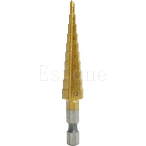 3-12mm HSS Triangle Shank Pagoda Step Drill Bit