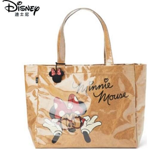 Disney Mickey Mouse Handbag Cartoon Minnie Large Capacity Waterproof Shoulder Bag Girl Fashion Shopping Bags