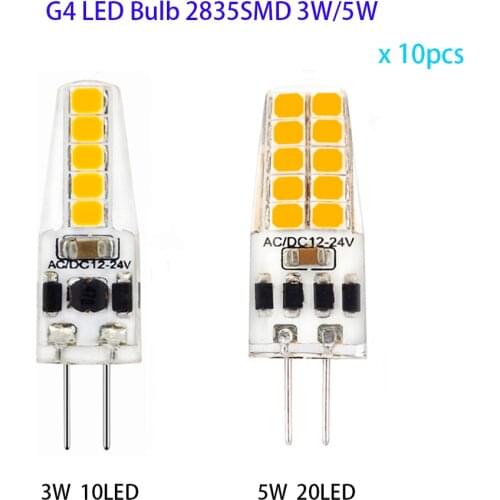 G4 LED Bulb ACDC12-24V 3W 5W Super Bright Energy Saving Mini Corn Led Lamp 2835SMD 360degrees Replace halogen Light Chandelier