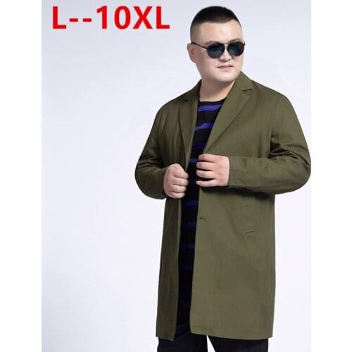 10XL 8XL 6XL 5X Mens Trench Coat New Fashion Designer Men Long Coat Autumn Winter single-breasted Windproof Slim Trench Coat Men