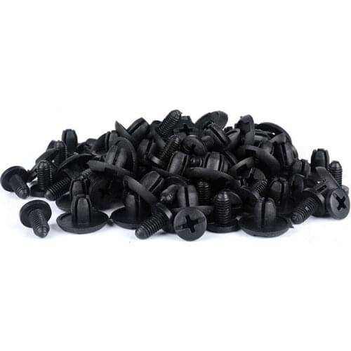 20Pcs Car 8mm Hole Plastic Rivets Fastener Push Clip Black Auto Vehicle Door Trim Panel Retainer Fastener Clips For Toyota Honda