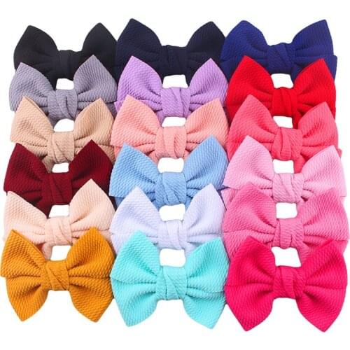 2Pcs/lot 11CM Colorful Seersucker Waffle Hair Accessories Bow Knot Boutique Hairpins For Kids Girls Fashion Headwear Hair Clips
