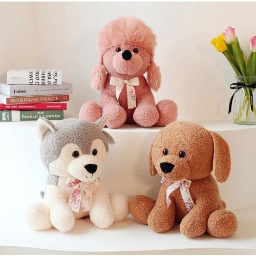 1pc 25/30/40CM Kawaii Teddy Dog Plush Toys Lovely Stuffed Real Life Husky Poodle Dog Dolls for Children Baby Birthday Presents