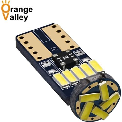 100Pcs T10 W5W 15 LED 4014 Car Led Wedge Light Marker Side Dome Interior Lamp Reverse License Plate Bulb DC 12V